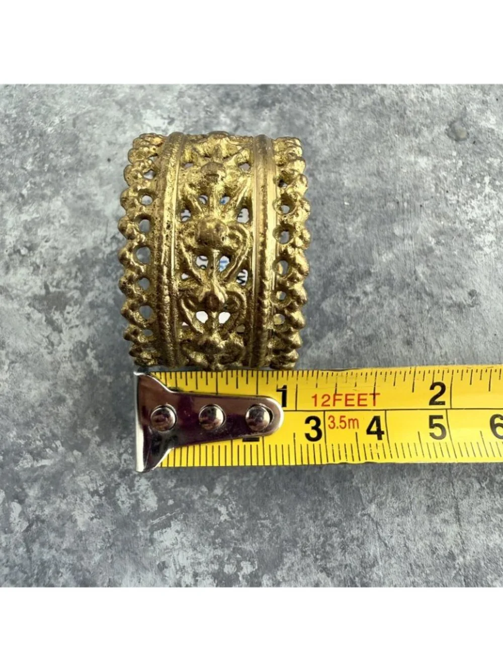 Pier 1 Napkin Rings Gold Tone Metal Filigree Set of 12